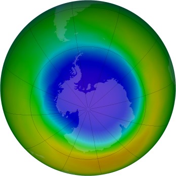 Antarctic ozone map for 1989-10